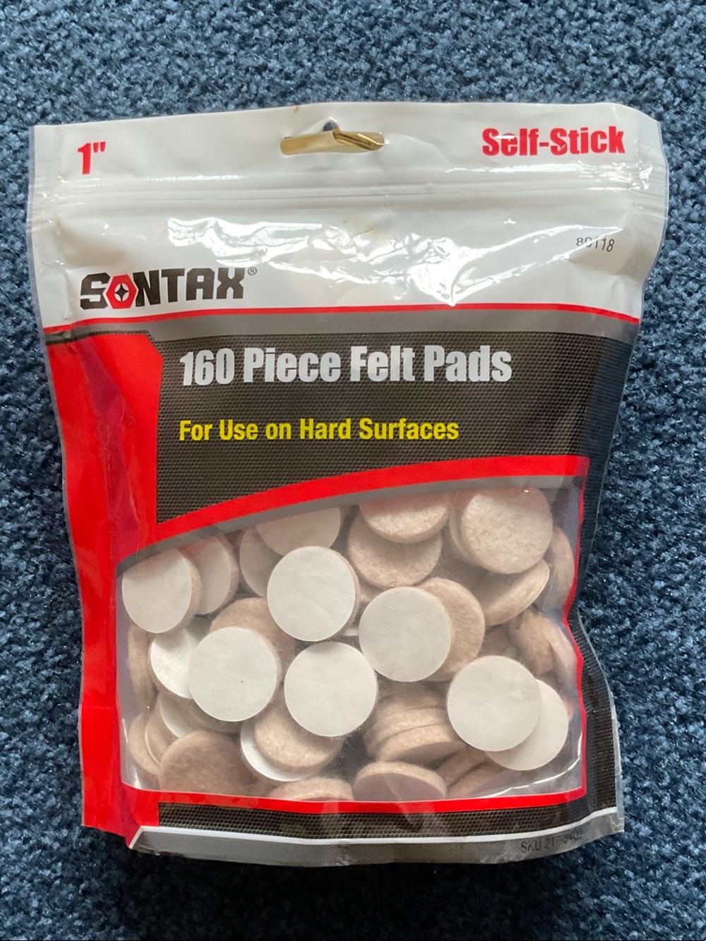 160-Piece Self-Stick Felt Pads in White and Tan
